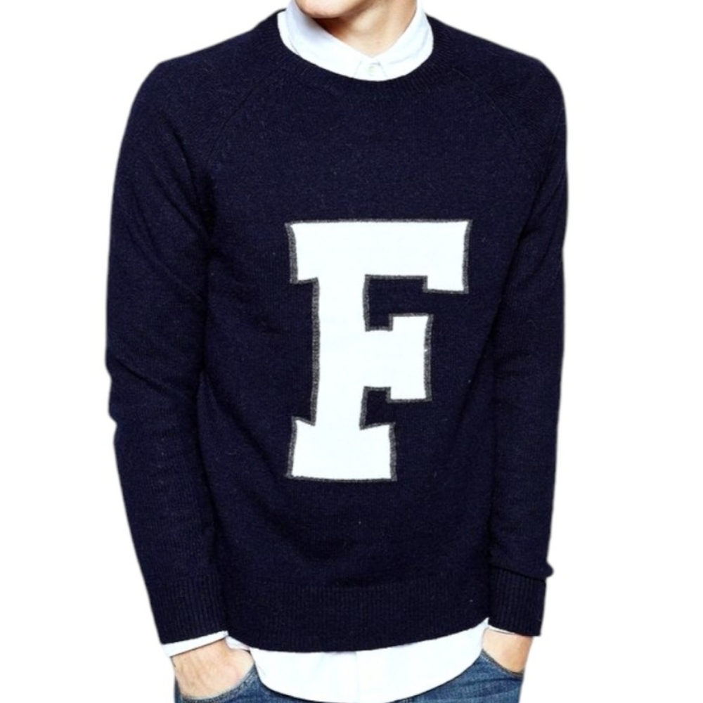 French Connection F patch sweater